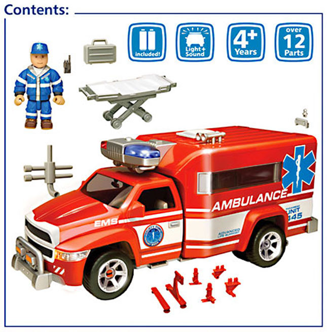 希少！激レア！当時物！JO-HAN FUNNY AMBULANCE Toyco Nissan Sound Paramedic Ambulance with Figure Battery