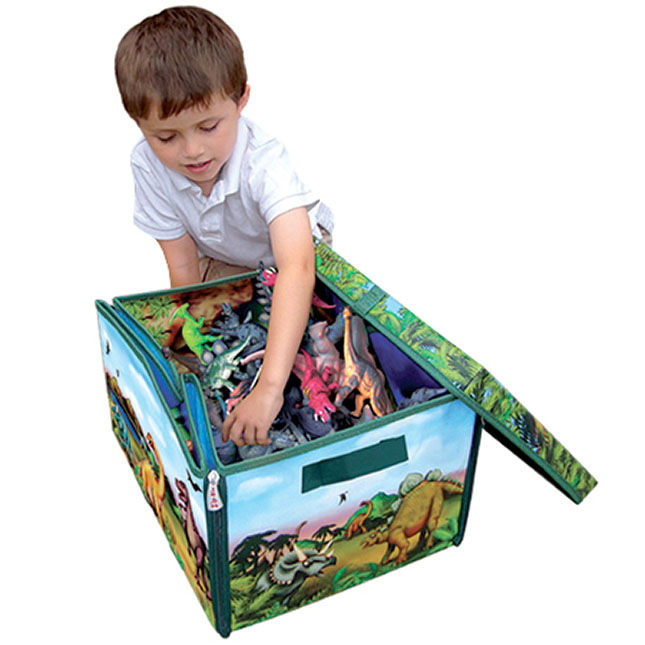 ZipBin Dinosaur Playset with 2 Dinosaurs - - Fat Brain Toys