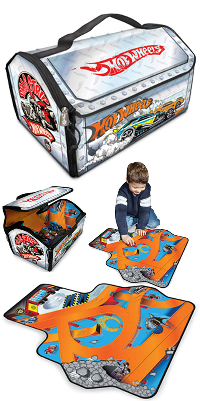 Hot Wheels ZipBin Tool Box Race Case Fat Brain Toys