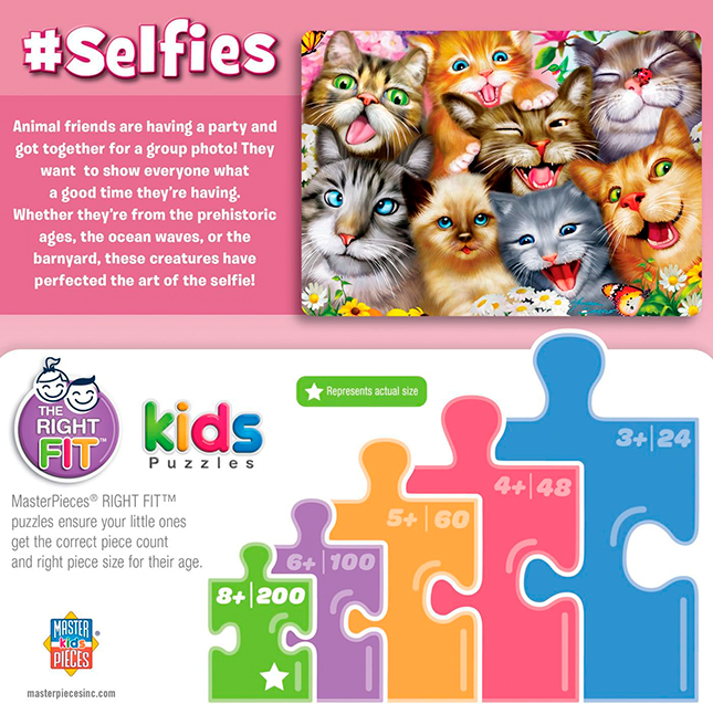 Pretty Kitties Selfies Puzzle - 200 pc - Best Puzzles for Ages 8 to 12