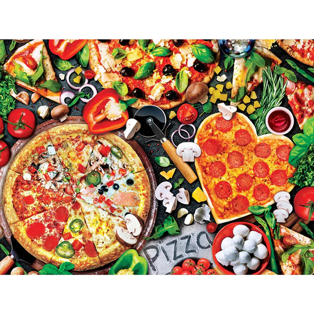 Trendz Viva la Pizza - 300 pc EZ-Grip Puzzle - - Fat Brain Toys