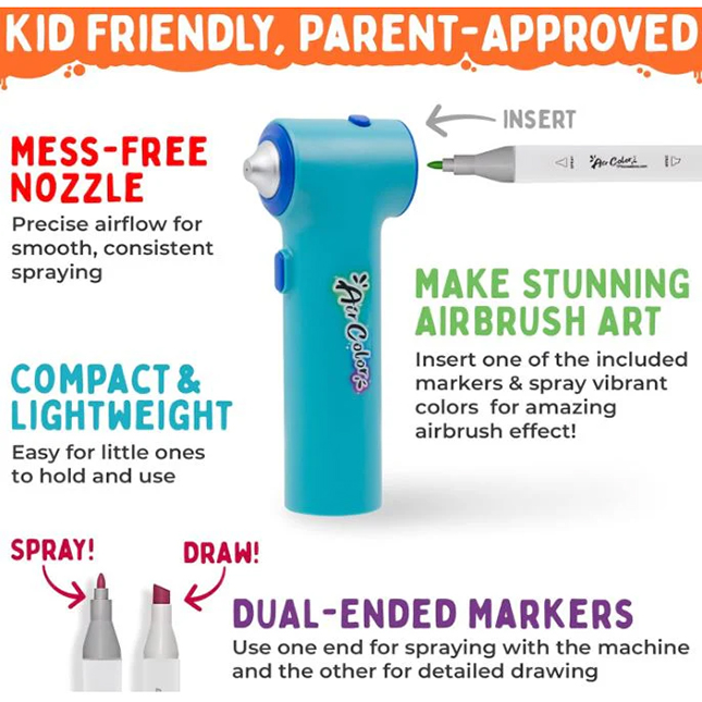 Airbur Color Aircolor Airbrush Kit - - Fat Brain Toys