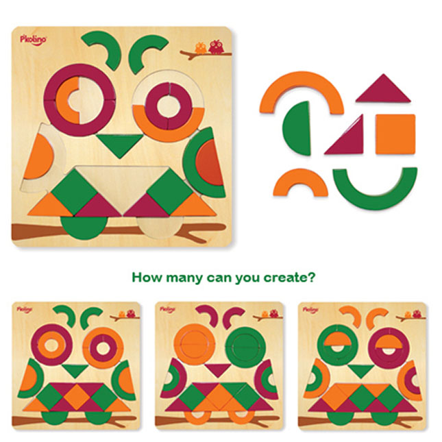 P'kolino Multi-Solution Shaped Puzzle - Owl - - Fat Brain Toys