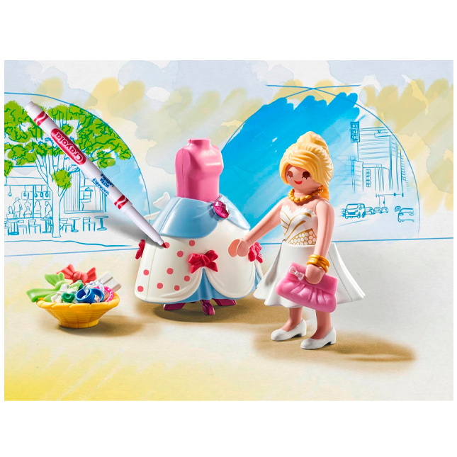 PLAYMOBIL Color 71377 Moto da Corsa, Progettazione di Veicoli creativi con pennarelli Lavabili e Accessori per incredibili acrobazie, Giocattolo per Bambini dai 5 Anni in su