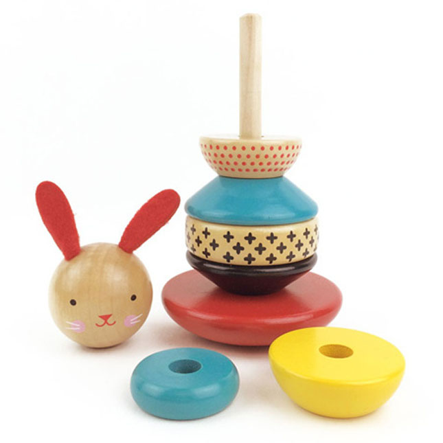 NEW Wooden Bunny Hop Mixer Toy