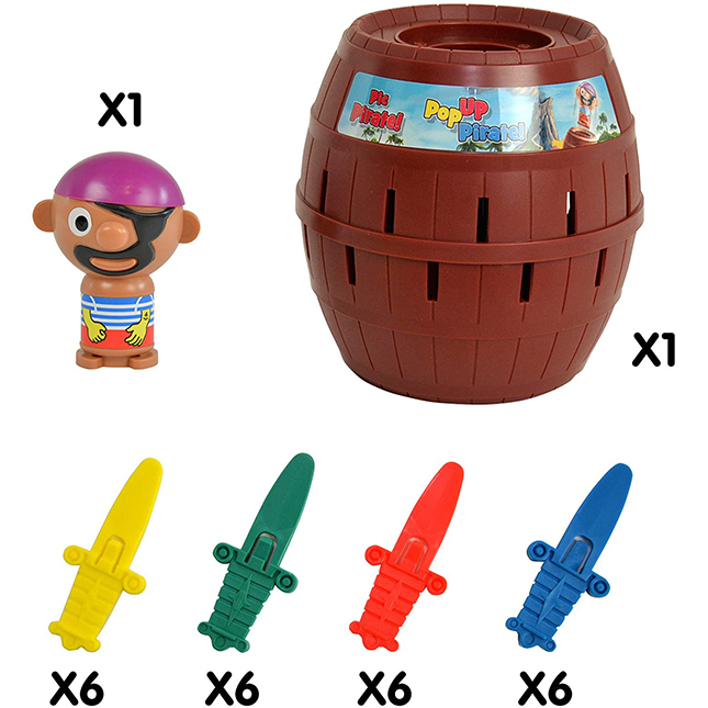 Pop Up Pirate Barrel Toys Board Game Novelty Toy 16 Swords Tricky Squirrel 