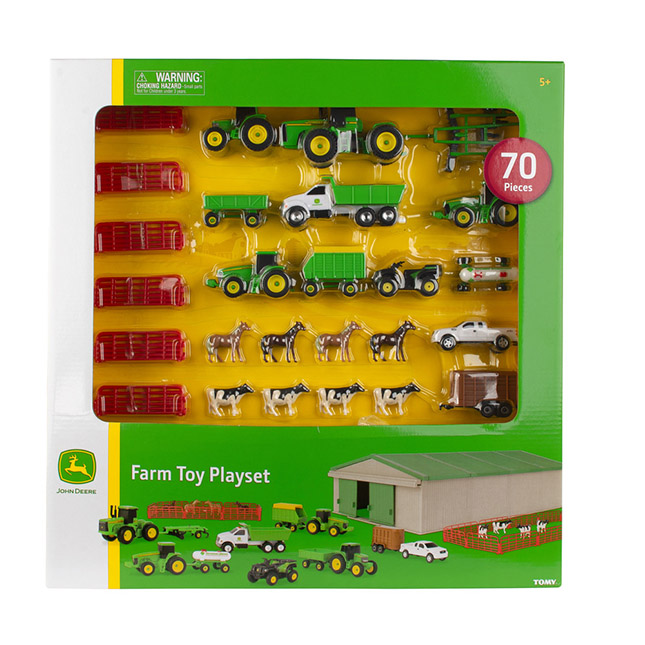 John Deere Die-cast Farm Toy Playset Kids Boys Play Activity Christmas Gift 70pc 