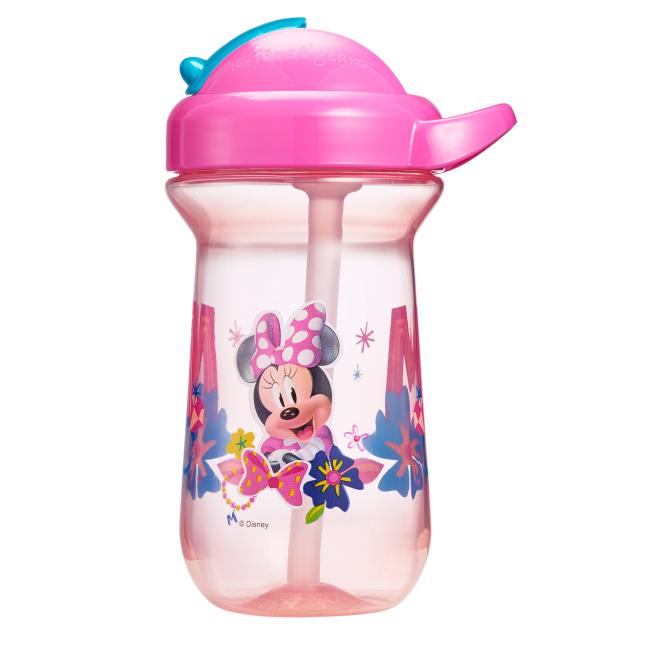  The First Years Disney/Pixar Cars Straw Sippy Cup with Flip  Top for Toddlers, 10 Ounce (Pack of 2) : Baby