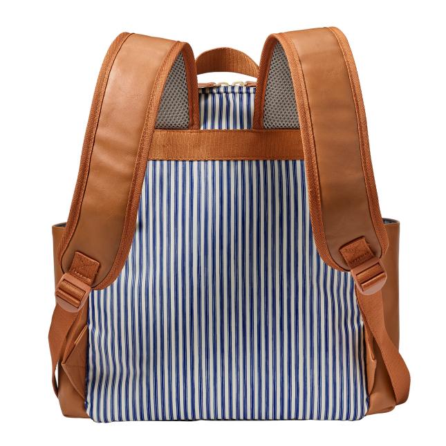 JJ Cole Popperton Boxy Backpack Diaper Bag Ticking Stripe