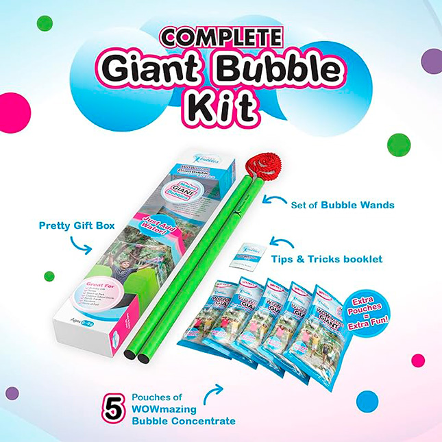 WOWmazing Giant Bubble Concentrate Kit Plus - Best for Ages 6 to 12