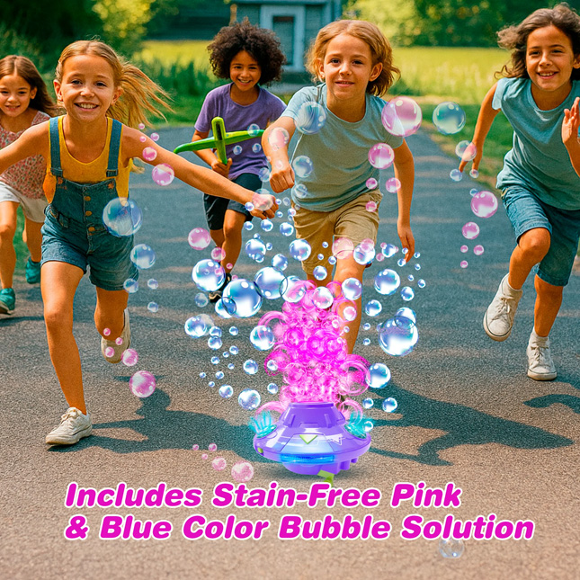 PoppinColorz Galactic Color Bubble Machine - - Fat Brain Toys