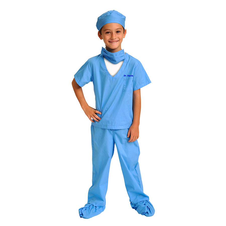 Personalized Jr. Dr. Scrubs - Blue - - Fat Brain Toys