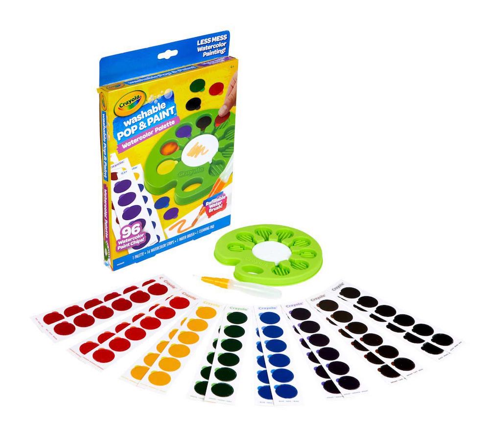 Crayola Pop & Paint Washable Watercolor Palette Fat Brain Toys