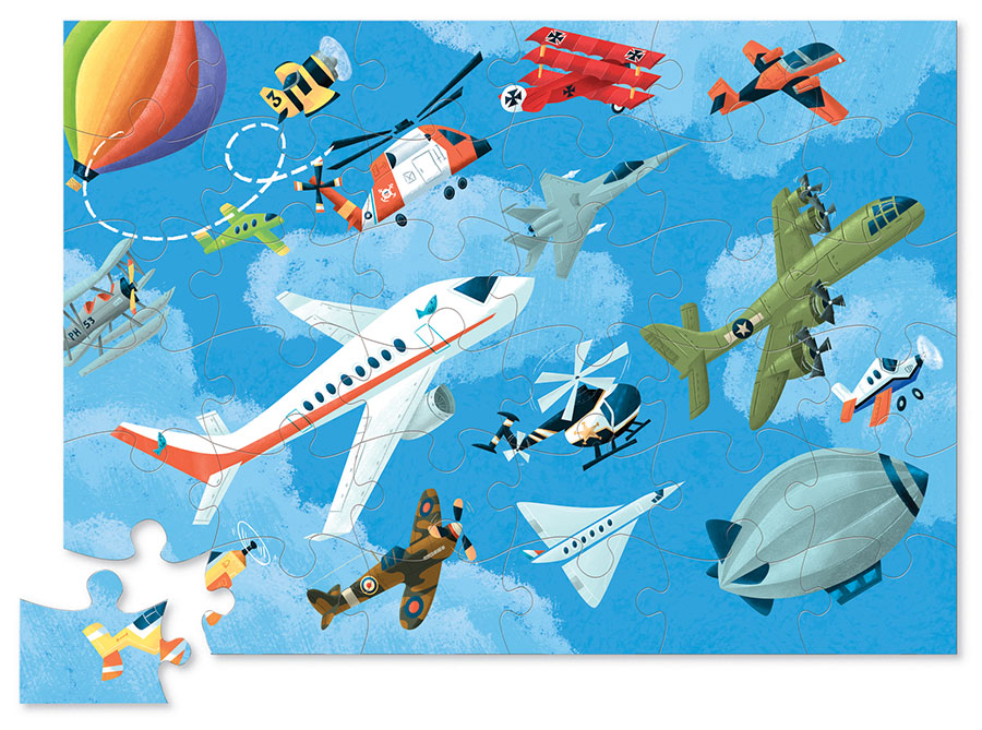 Shaped Box Puzzle - Airplanes - - Fat Brain Toys