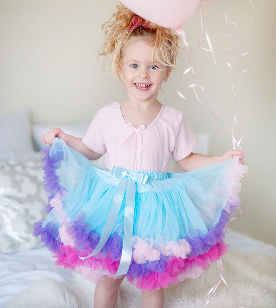 Rainbow Petticoat Skirt Blue - Medium - - Fat Brain Toys