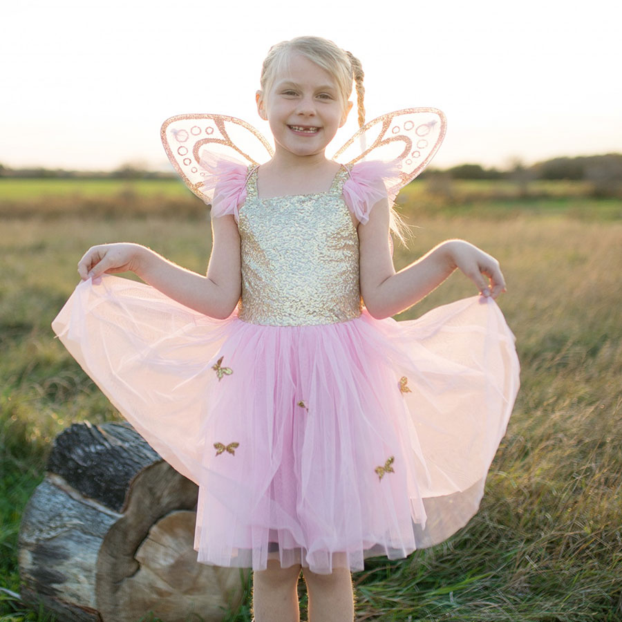 Gold Butterfly Dress with Wings - Size 4-7 - - Fat Brain Toys