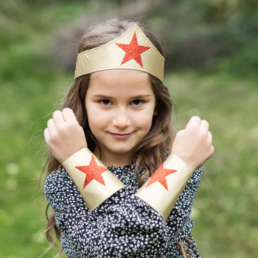 Superhero Girl Headband & Wrist Bands Best for Ages 3 to 9