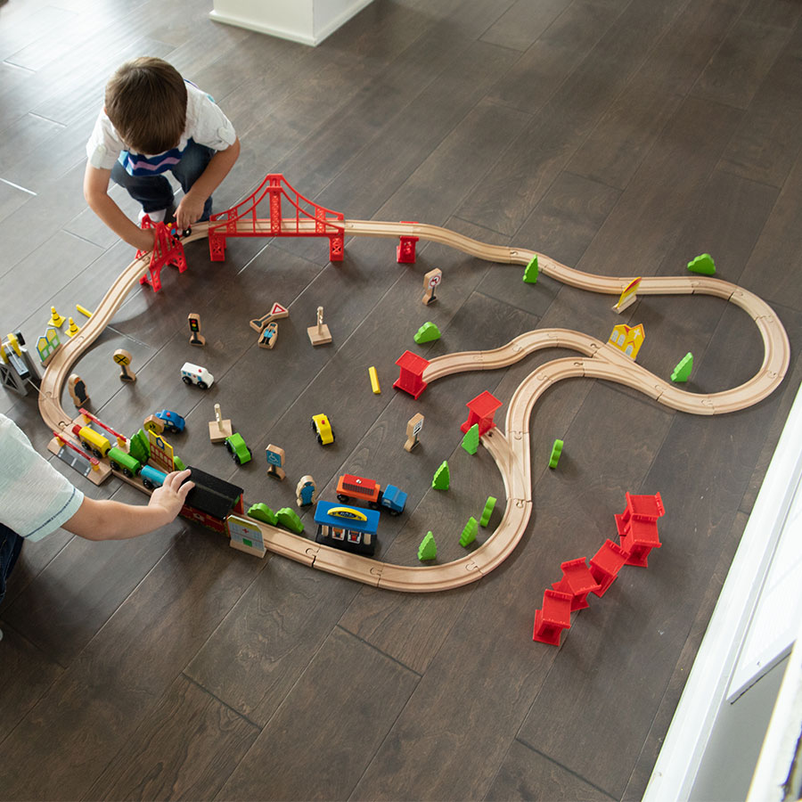 Wooden Express 100 Piece Train Set Fat Brain Toys