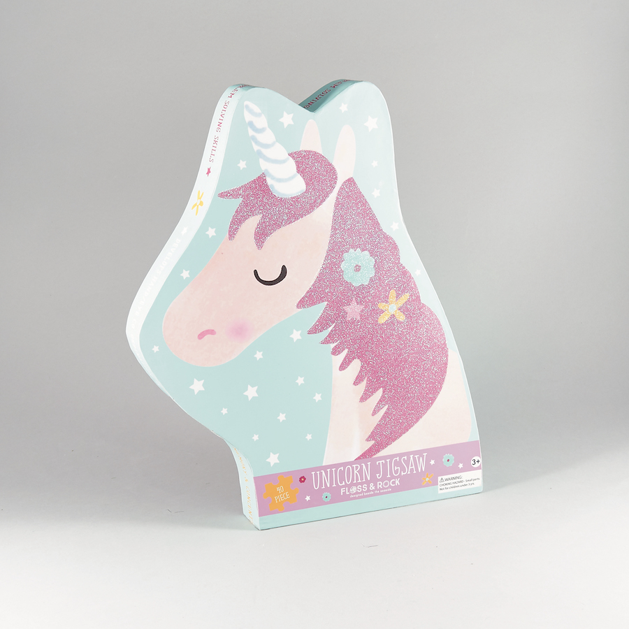 Fairy Unicorn 40 pc Jigsaw with Shaped Box - - Fat Brain Toys