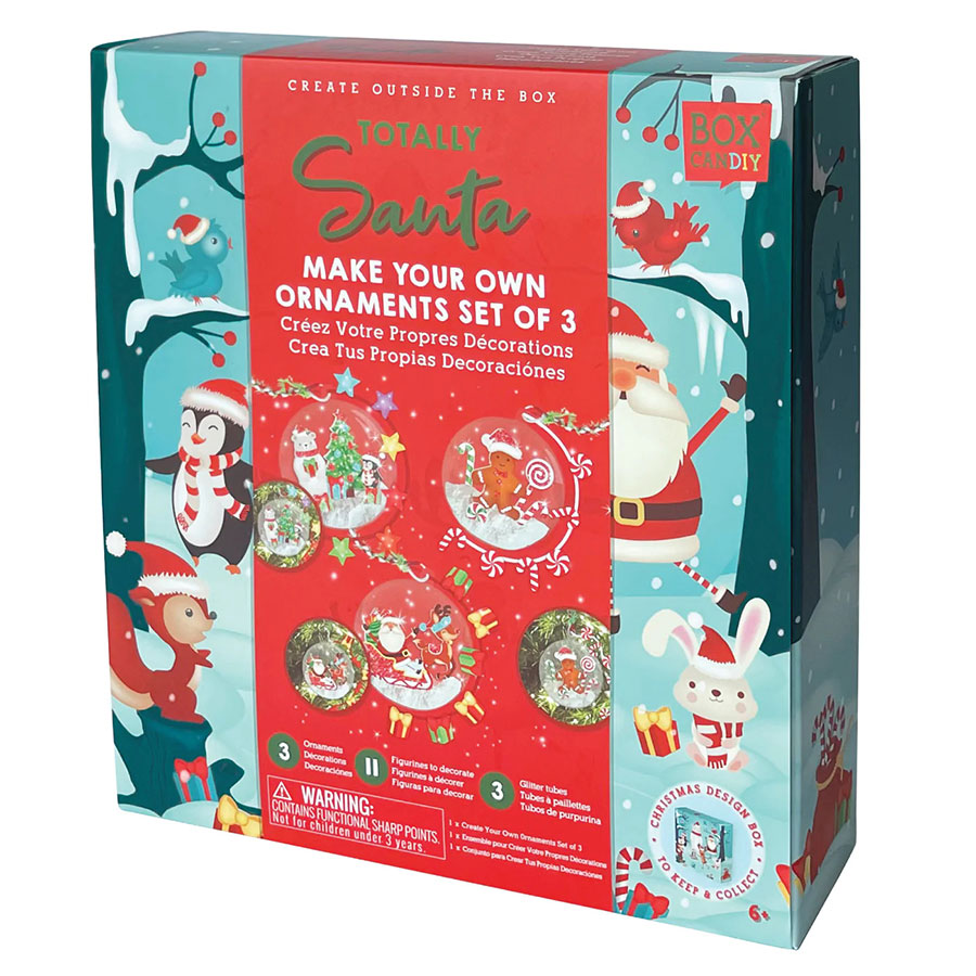 Box CanDIY Totally Santa Make Your Own Ornaments Set of 3