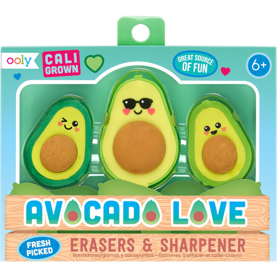 Avocado Love Erasers and Sharpener - - Fat Brain Toys