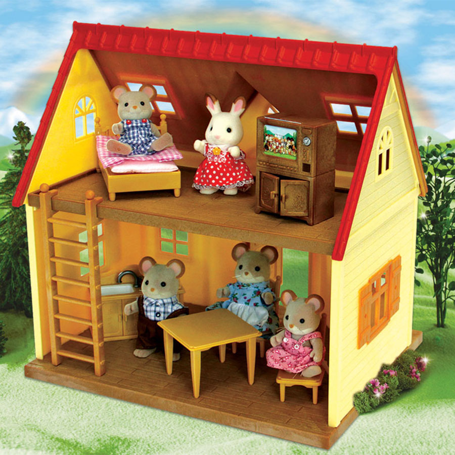 Calico Critters Cozy Cottage with Norwood Mouse Family