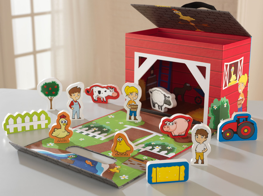 KidKraft Farm Travel Box Play Set Fat Brain Toys