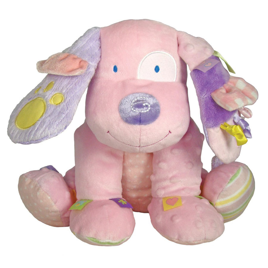 Label Loveys Little Lovey Plush Puppy 12 inch Fat Brain Toys