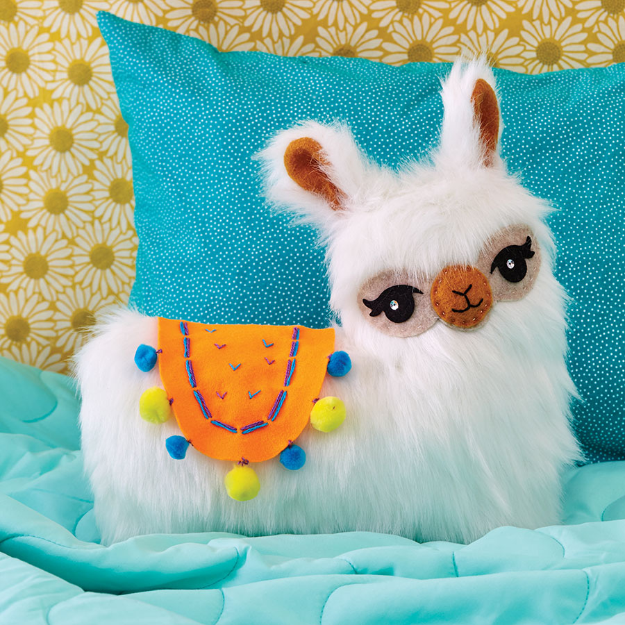 Sew Your Own Furry Llama Pillow Fat Brain Toys