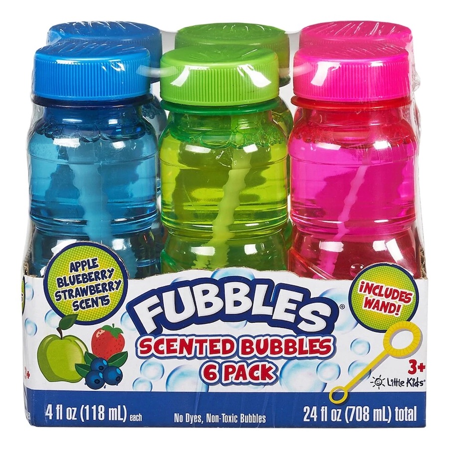 Fubbles Bubble Solution 4oz 6pk Scented Fat Brain Toys