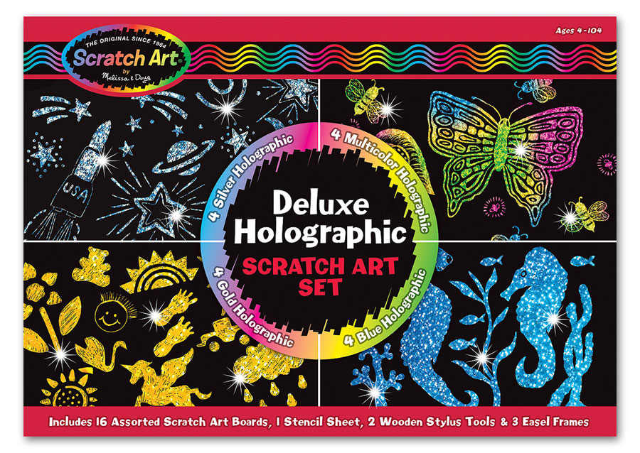 Deluxe Holographic Scratch Art Set Fat Brain Toys