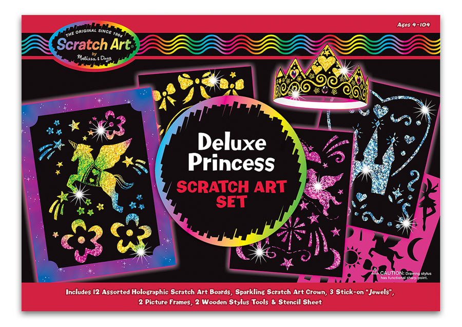 Deluxe Princess Scratch Art Set Fat Brain Toys