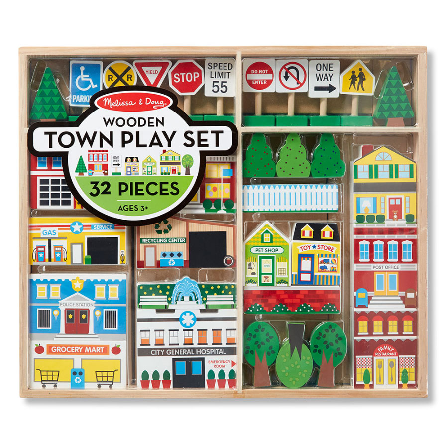 Wooden Town Play Set Fat Brain Toys