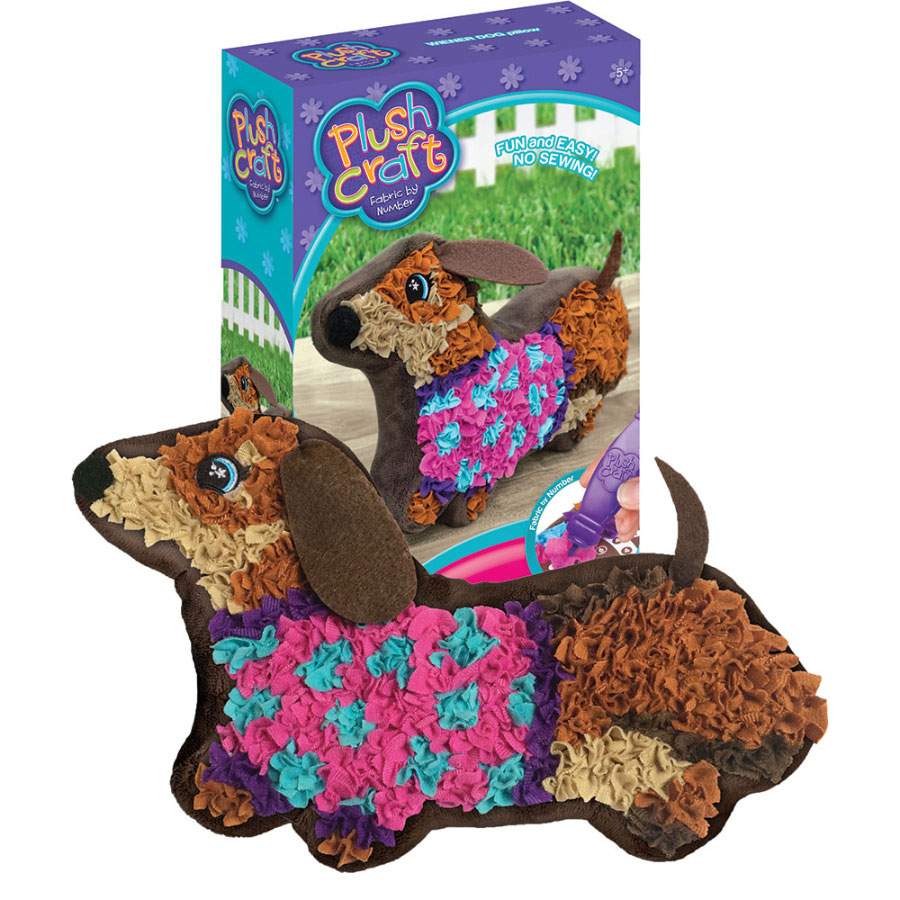 PlushCraft Wiener Dog Pillow Fat Brain Toys