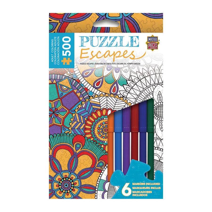 Mandala Collage Coloring Puzzle Escapes 500 Pc