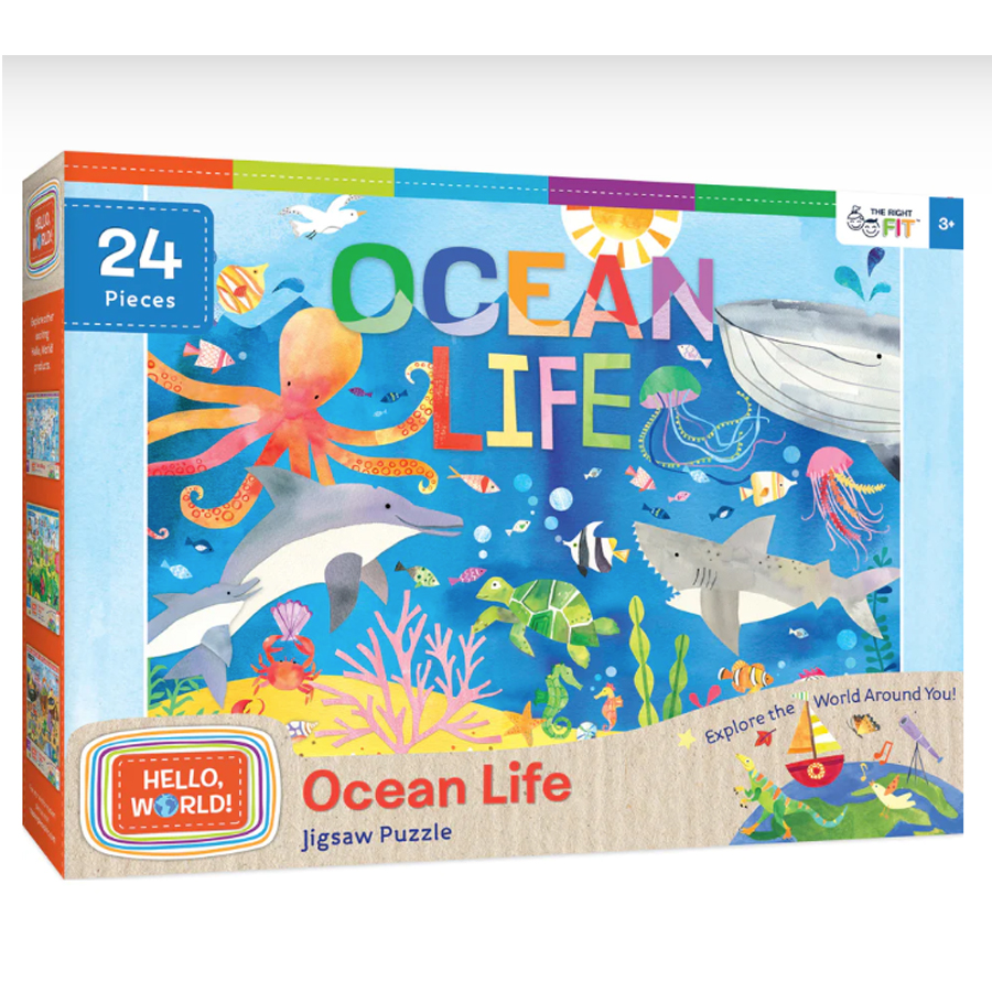 Ocean Life 24pc Puzzle Best Puzzles for Ages 3 to 6 Fat Brain Toys