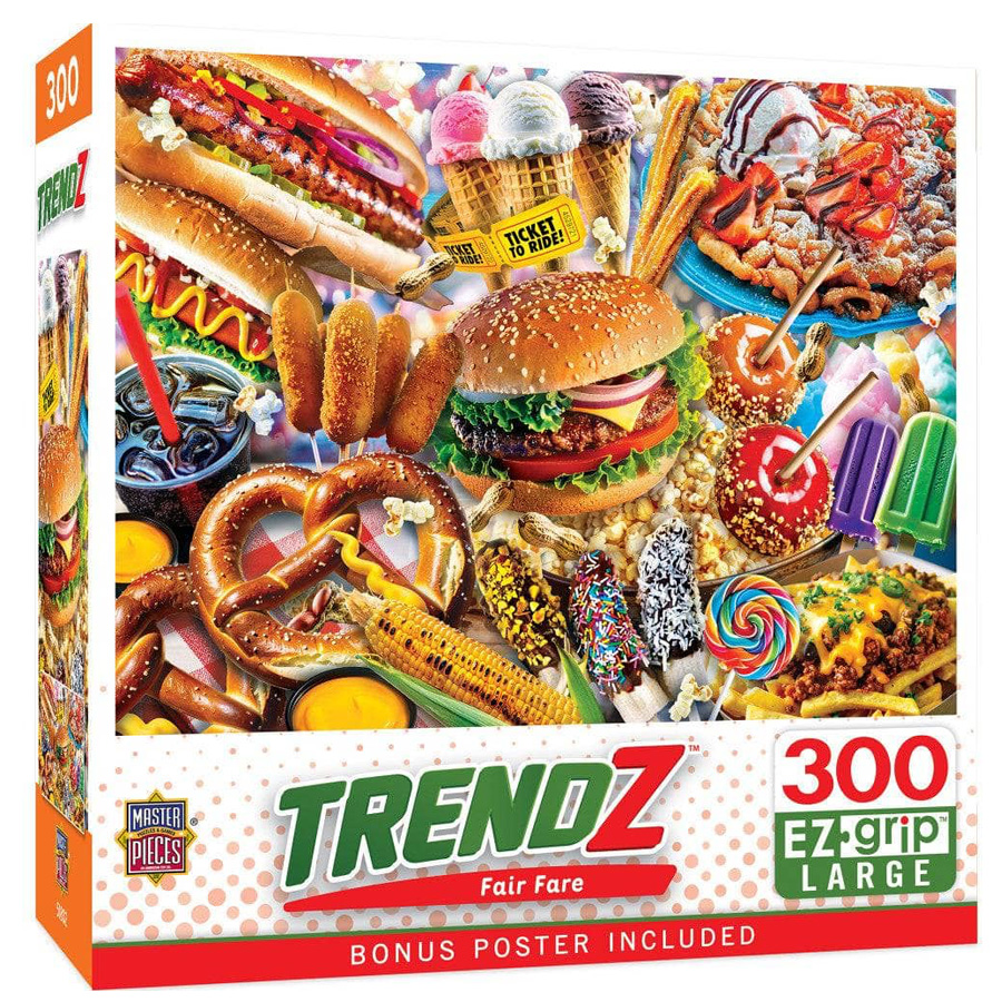 Trendz Fair Fare 300 pc EZ Grip Large Puzzle - - Fat Brain Toys