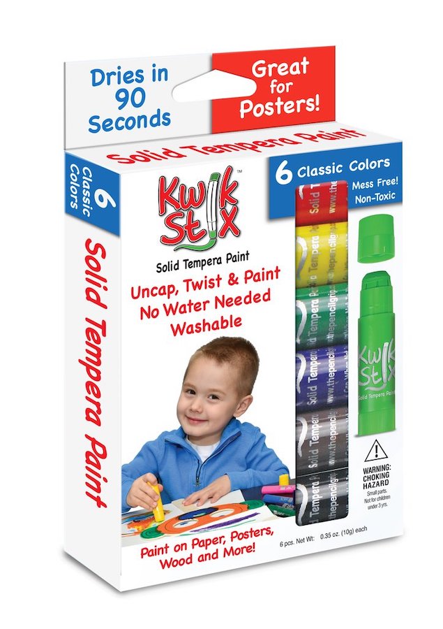 Jumbo KwikStix Tempera Paint 6 pc Classic Colors Fat Brain Toys