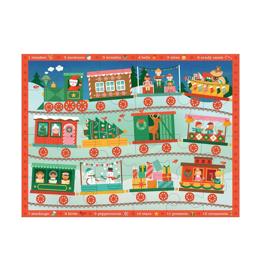Christmas Train Floor Puzzle Fat Brain Toys