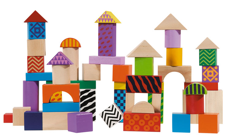50 Piece Wooden Block Set - - Fat Brain Toys