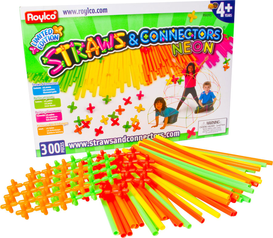 Roylco Straws & Connectors Neon Fat Brain Toys