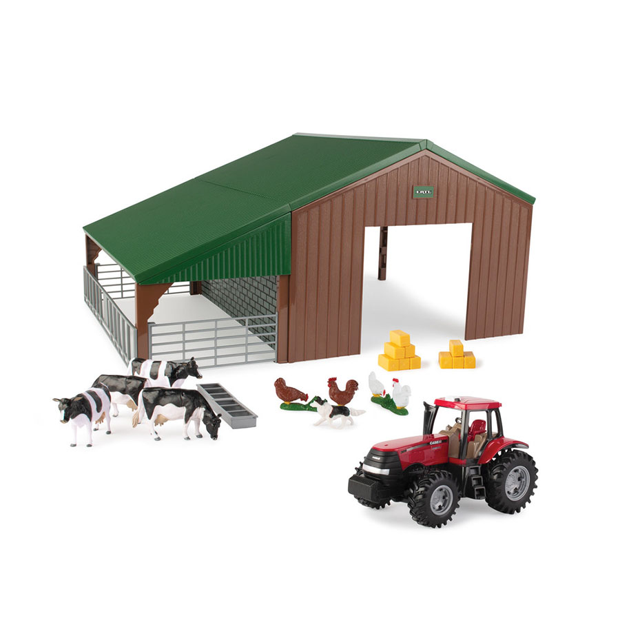 Farm Building Set with Case Tractor - - Farm Toys