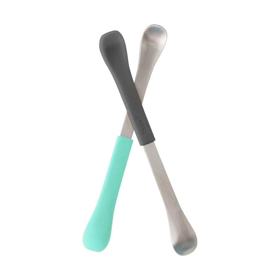 Boon SWAP 2-IN-1 Feeding Spoon - Mint & Gray (2pk) - - Fat Brain Toys