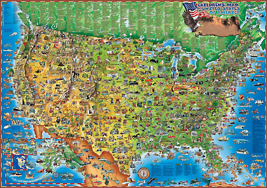 Dino S Illustrated Map Of The Usa By Dino Maps | My XXX Hot Girl