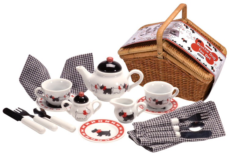 Scottie Dog Tea Set Basket Fat Brain Toys