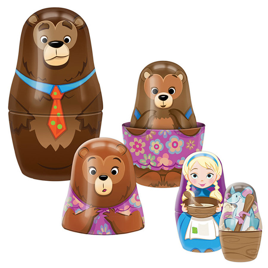 Tin Story Book Nesting Dolls Goldilocks Fat Brain Toys