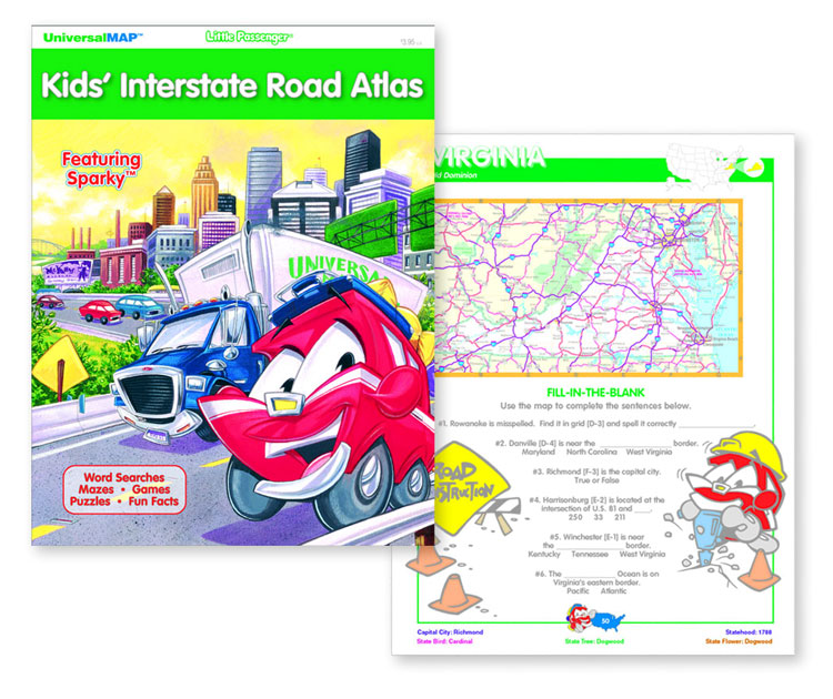 Kids' Interstate Road Atlas - - Fat Brain Toys
