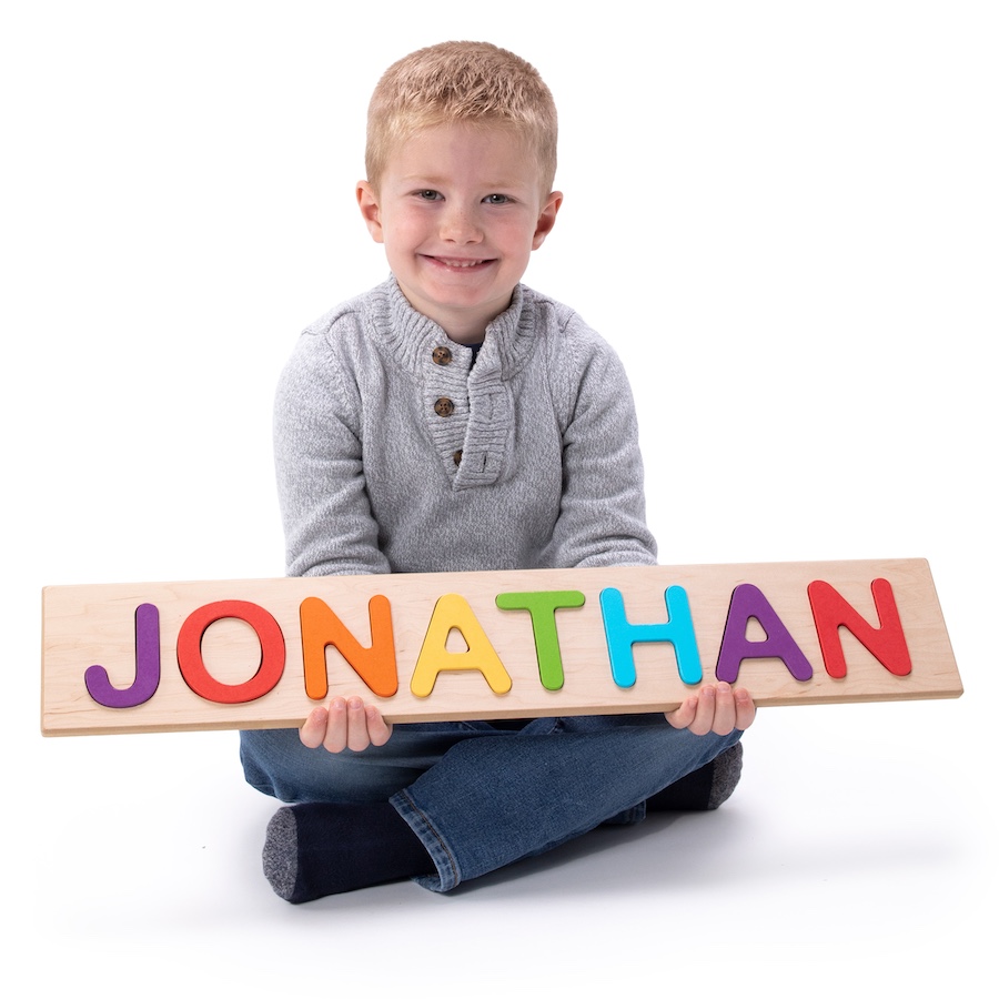 children's name puzzles wooden