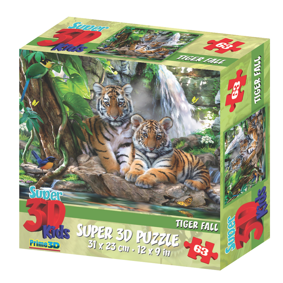 Tiger Falls Super 3D Puzzle - 100 pc - - Fat Brain Toys