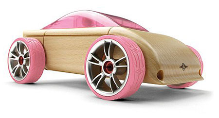 Lot of 2 Authentic 2005-2006 Automoblox buy Pink C9 Modular Wooden Sports Car + Box